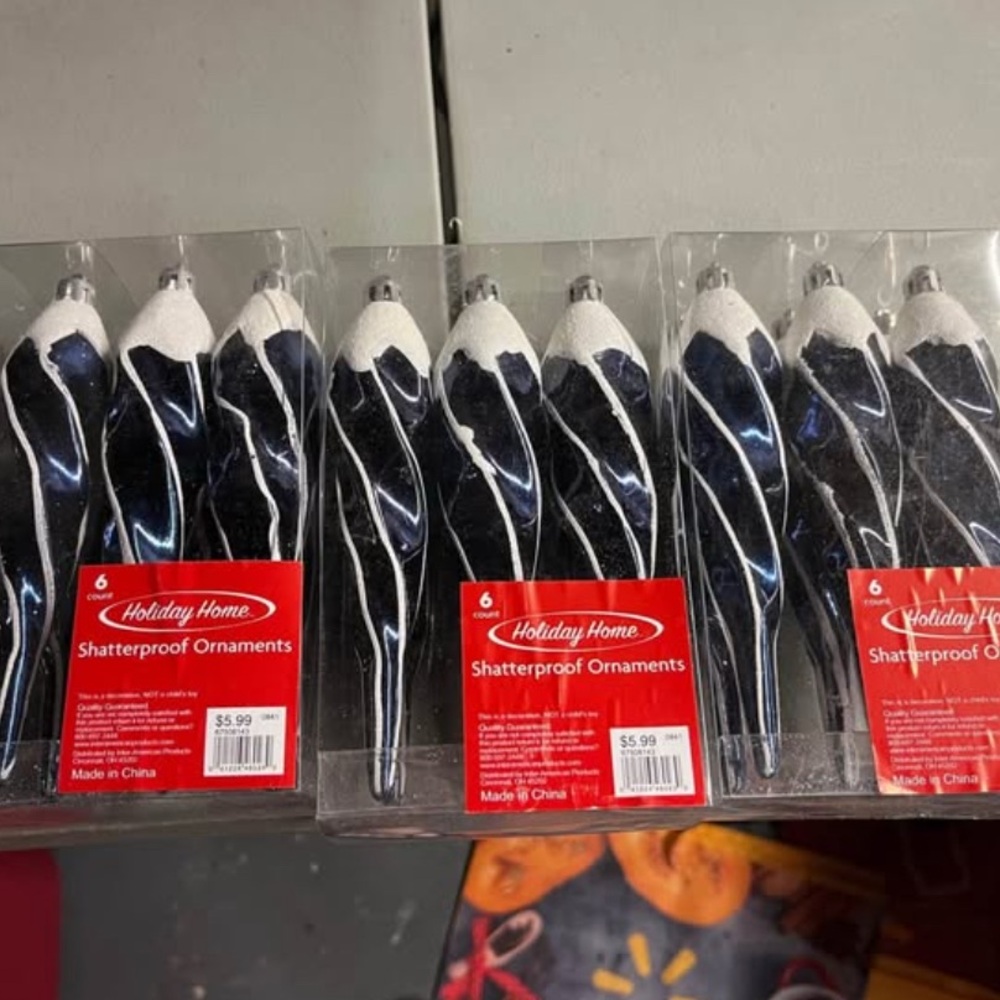 Holiday Home Shatterproof Ornaments - Blue and White